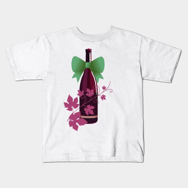 Grape Vine Wine Kids T-Shirt by SWON Design